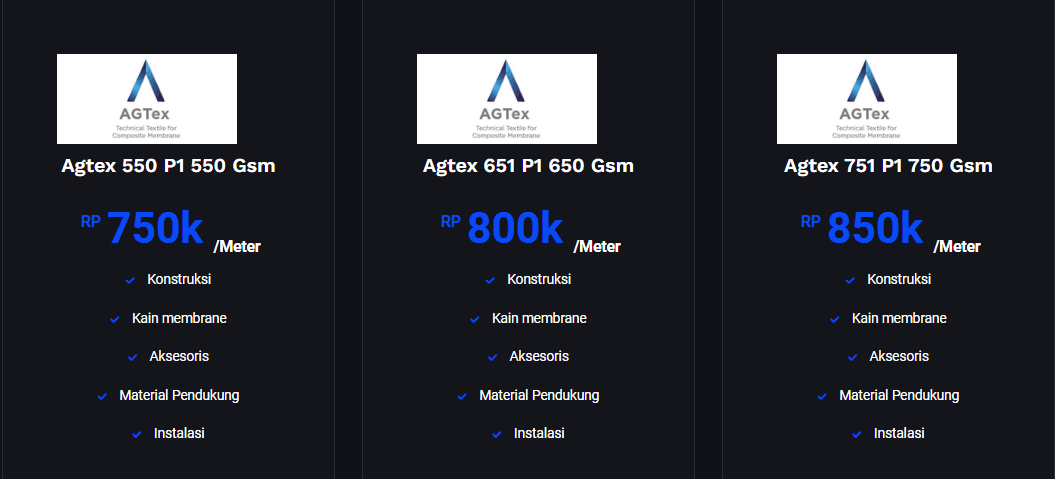 harga agtex permeter